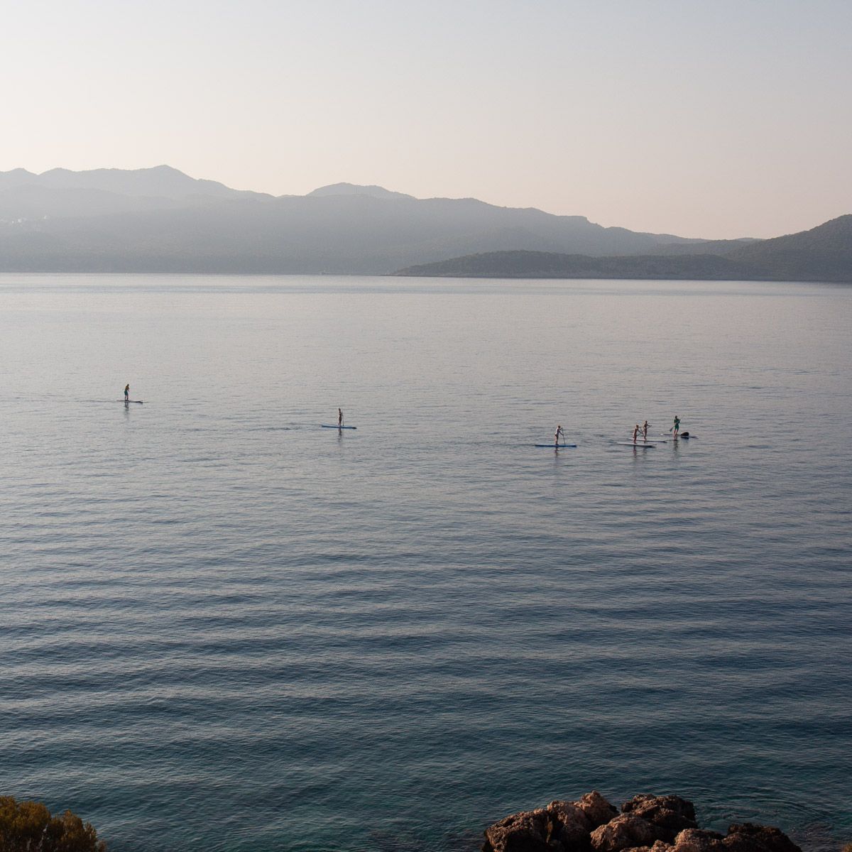 a group of paddleboarders in Kas, Antalya 