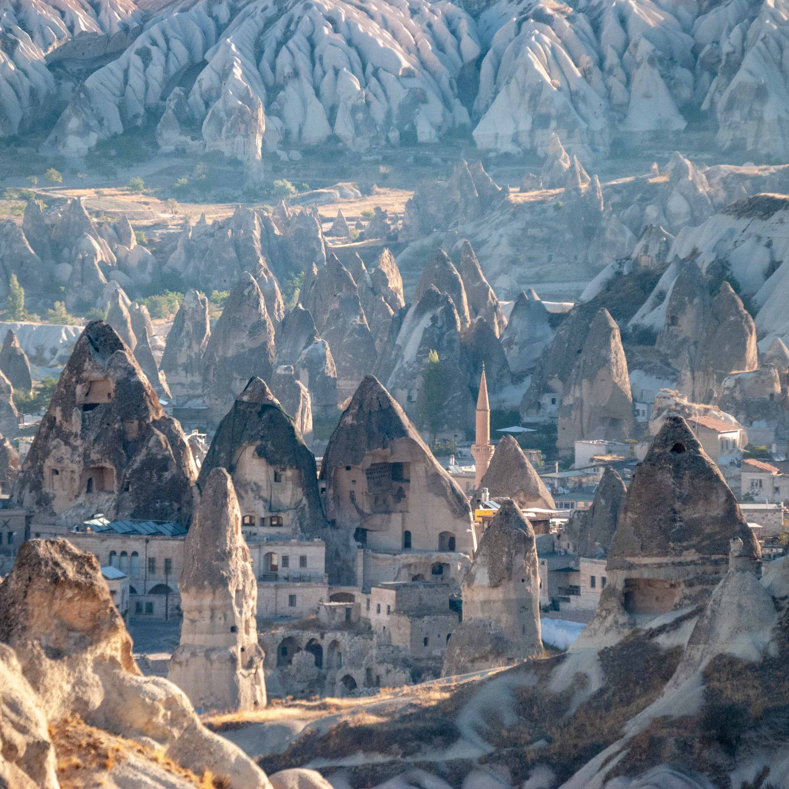 rock formations of G&ouml;reme Town in the morning