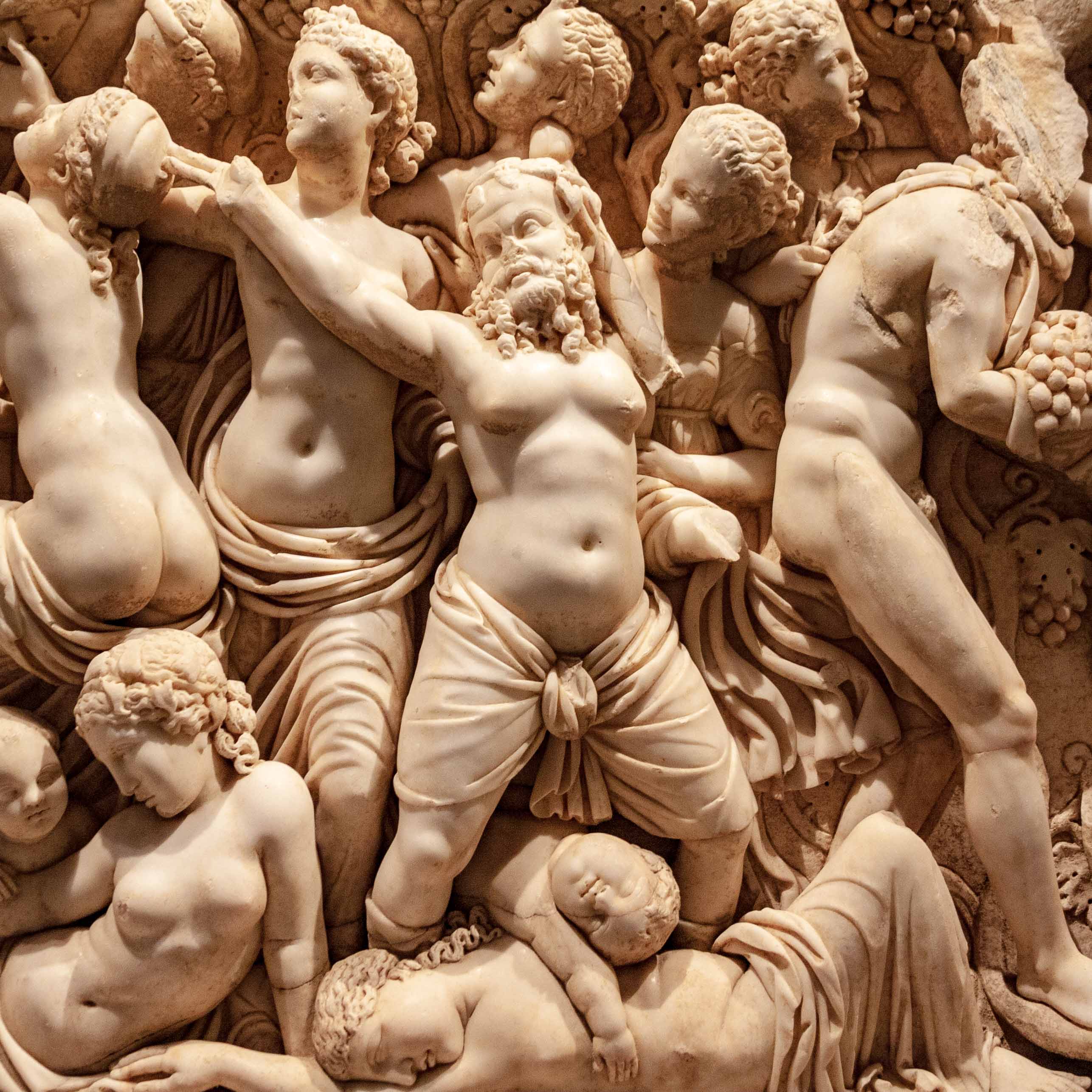 Detail from Dionysos Sarchophagus in Antalya Museum 