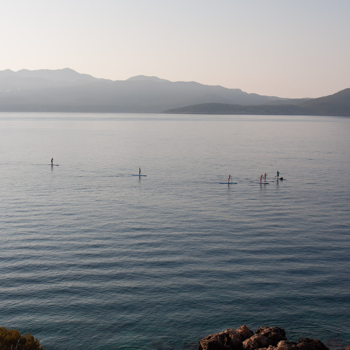 a group of paddleboarders in Kas, Antalya 