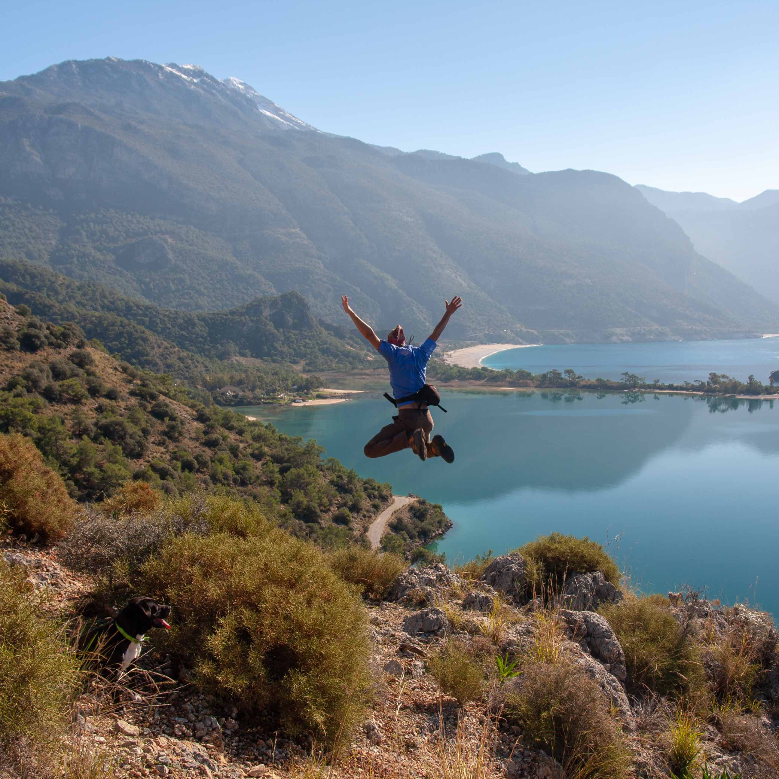 Hiker enjoying the views of Babadag and Oludeniz